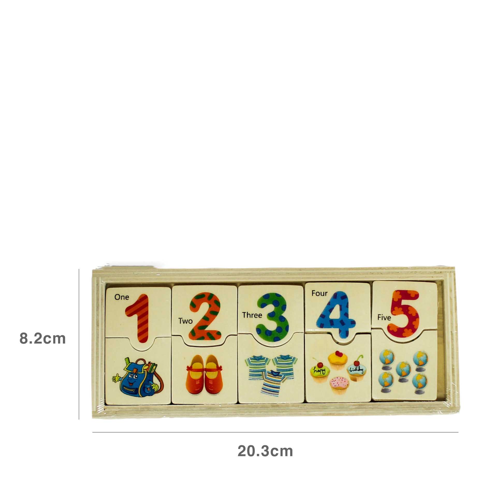 Brinquedo Madeira Números 20.3X8.2X1.3CM