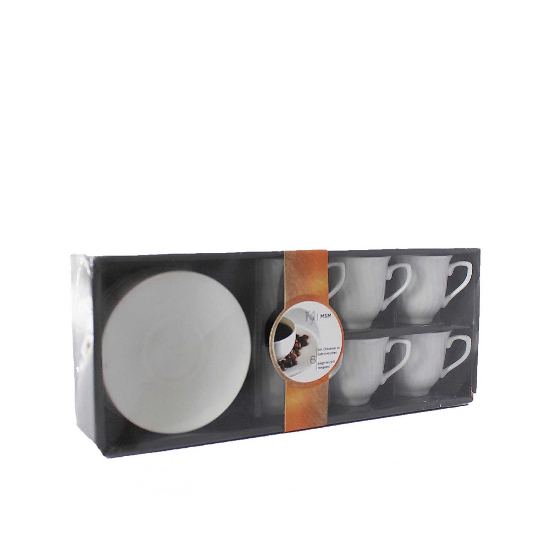 Chávena Café com Pires Branco 80ml 11cm Pack 6