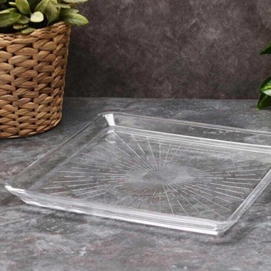 Prato Vidro Madlen Quadrado 24X24CM