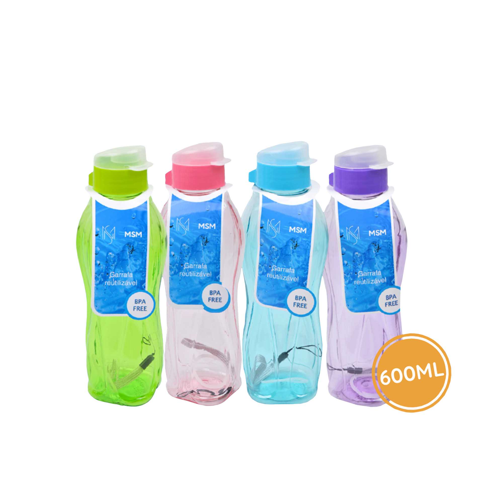 Garrafa Desporto Plástico 600ml