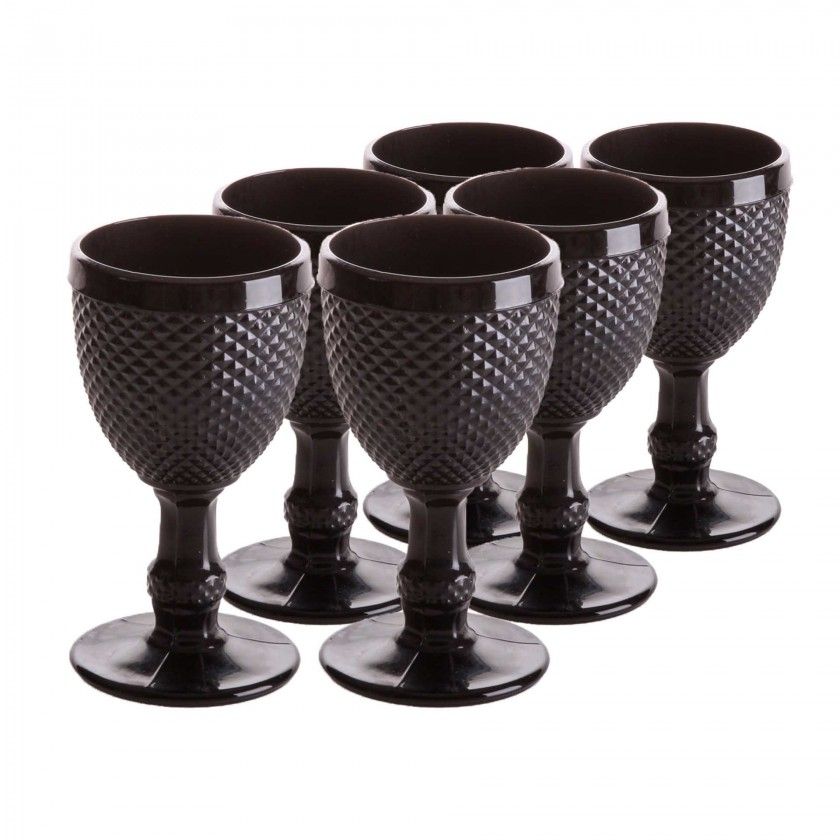 Copo Picotado com P Preto Pack 6