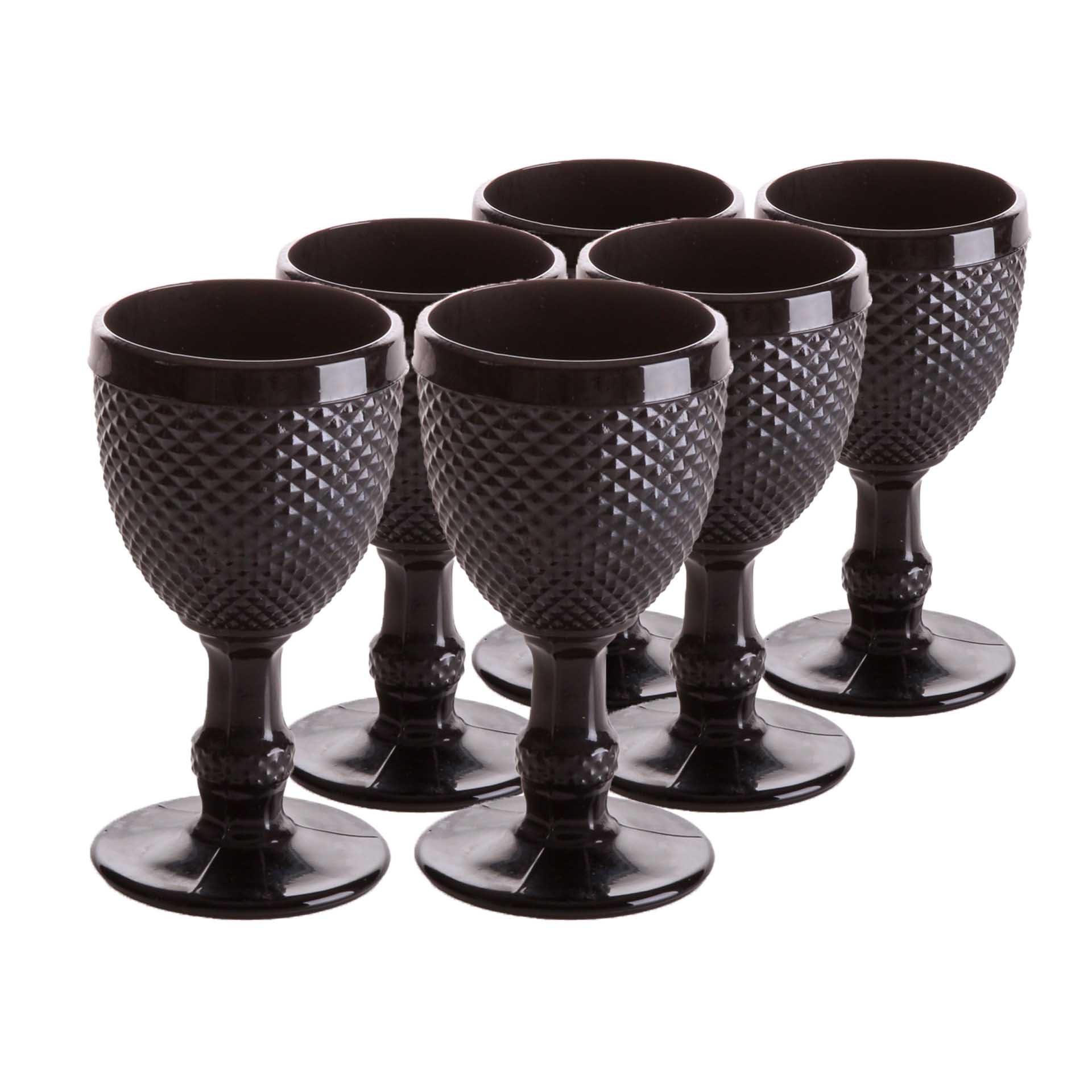 Copo Picotado com Pé Preto Pack 6