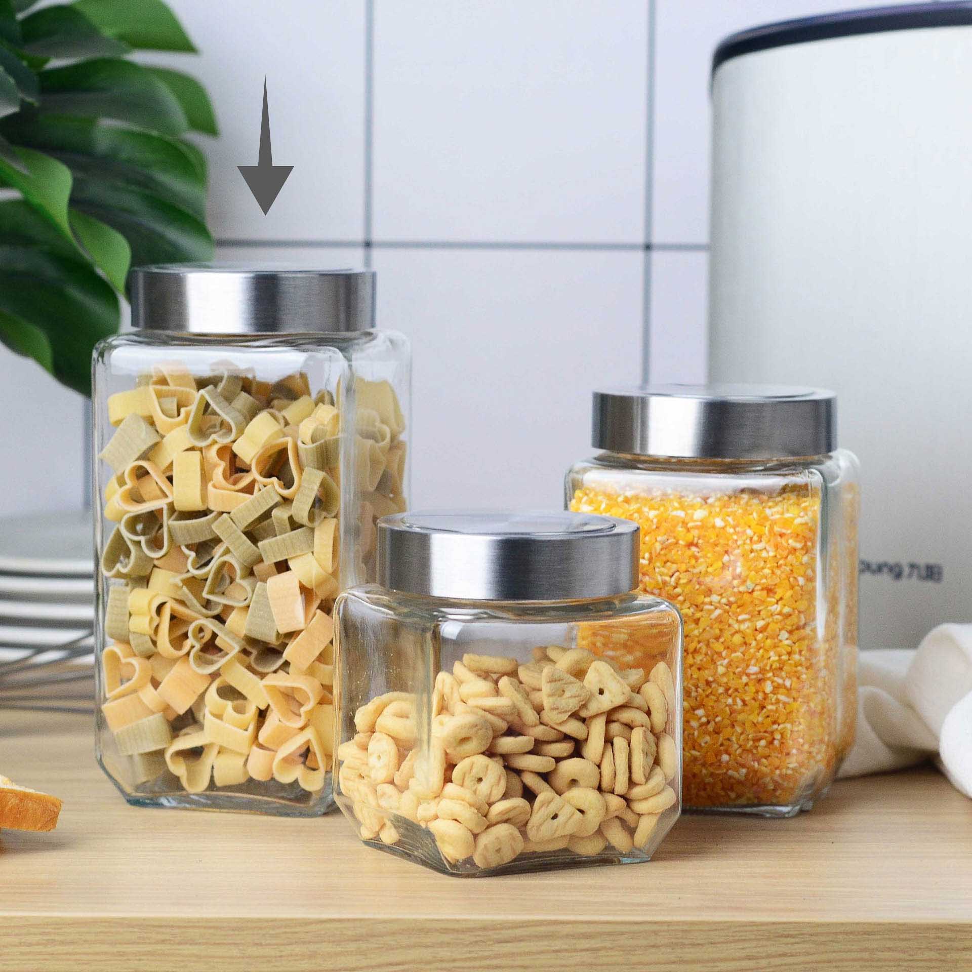 Frasco Vidro Tampa Metal 1000ml 9X9X18cm