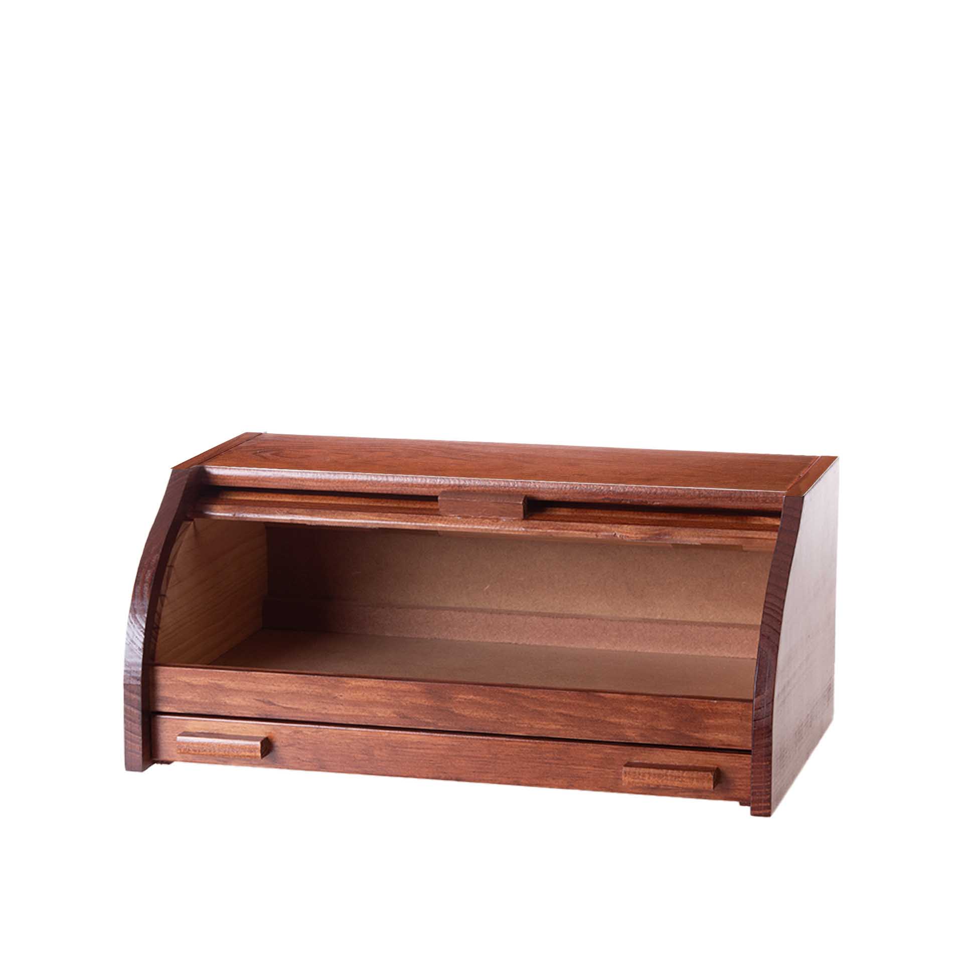 Caixa Pão Gaveta Madeira Escura 42X27X20cm