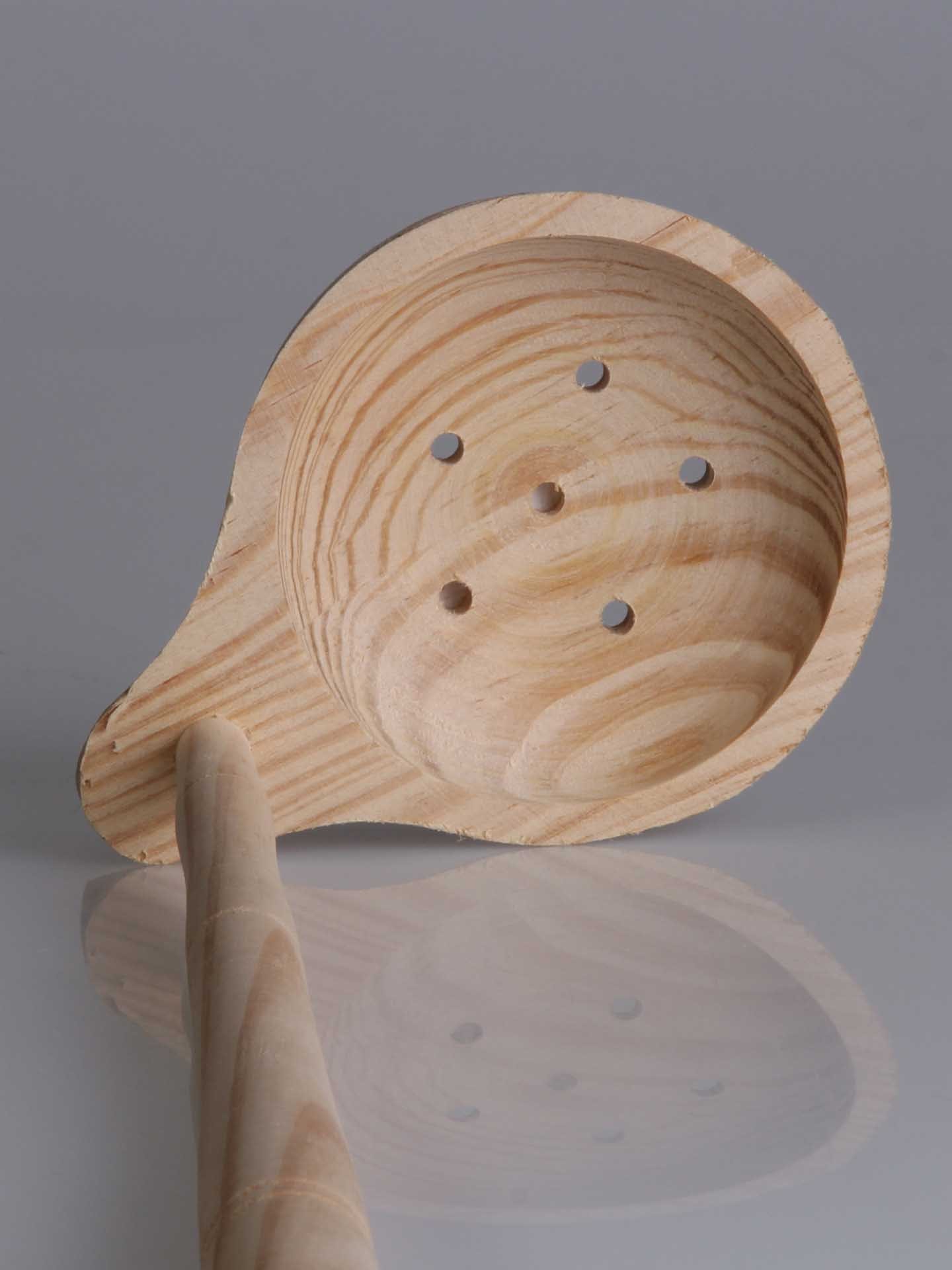 Colher Azeitona Madeira com Furos 36CM