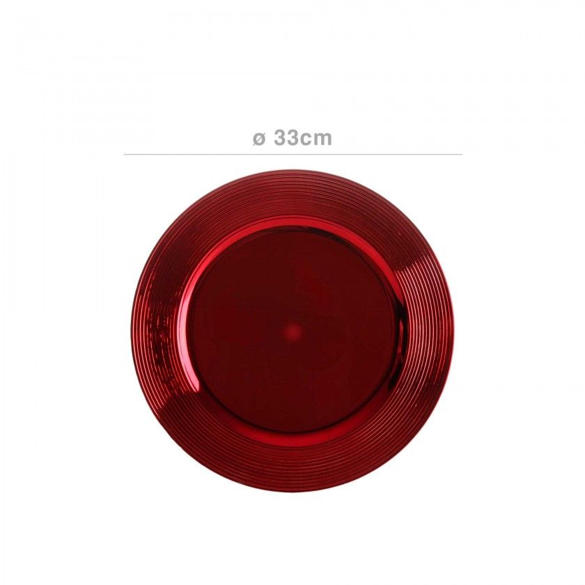 Prato Marcador Vermelho 33CM Prato Marcador Vermelho 33CM