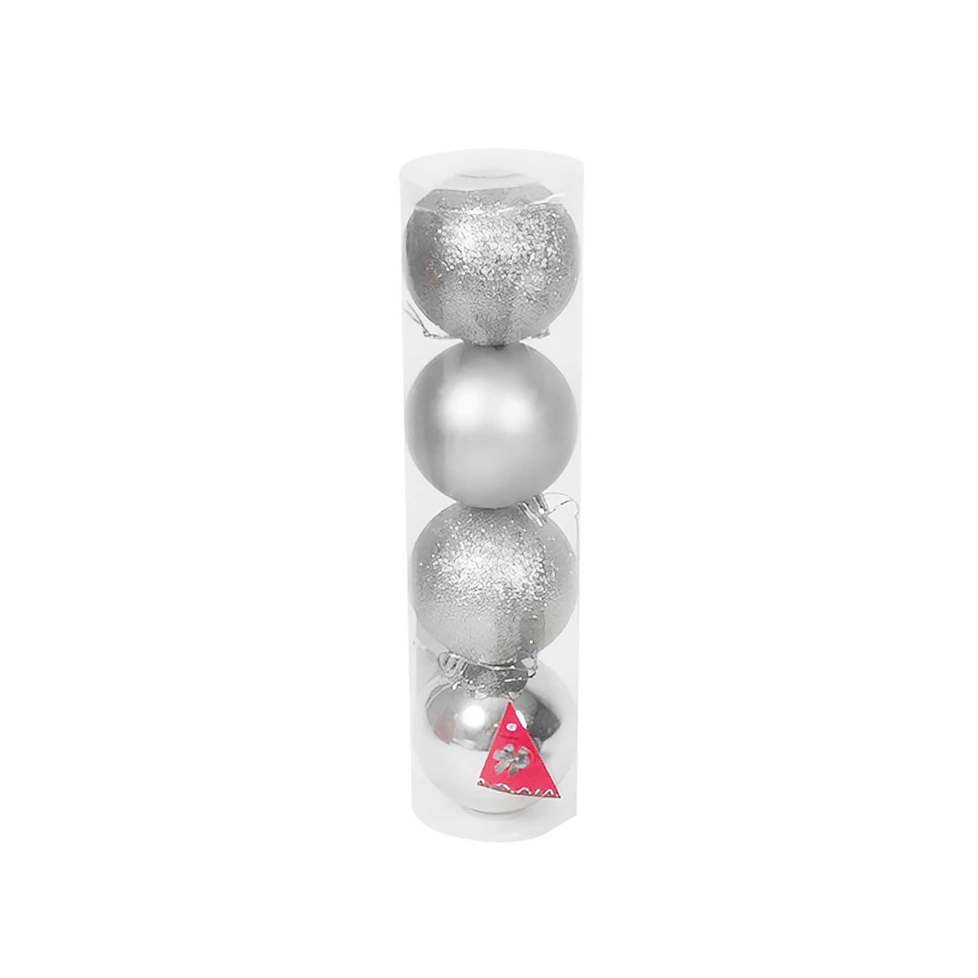 Bola Natal Prateada 7CM Pack 4