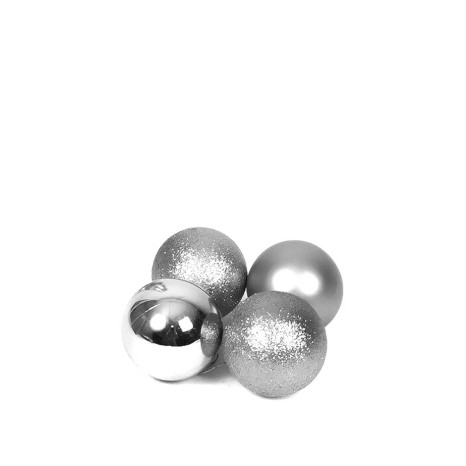 Bola Natal Prateada 7CM Pack 4 - Image product