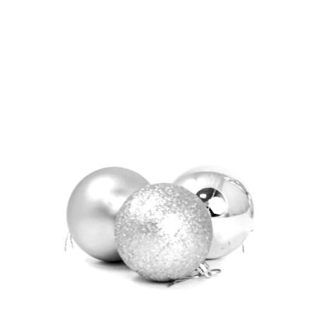 Bola Natal Prateada 7CM Pack 3 - Image product