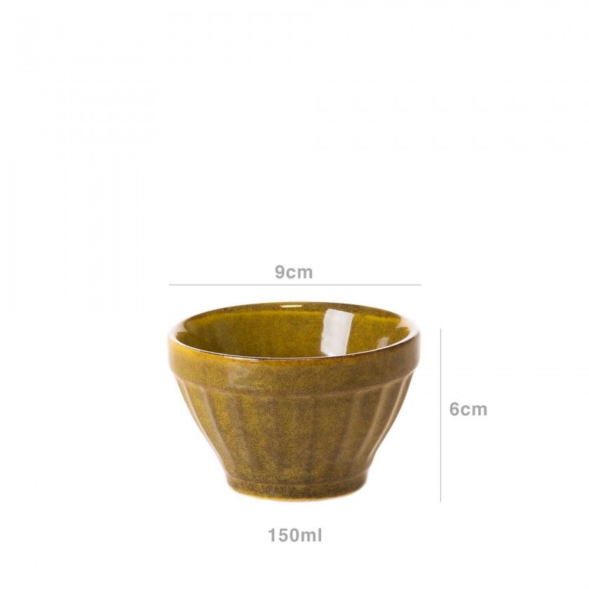 Ta�a Porcelana Serton Linhas Redondo Amarelo 150ml 9X6cm