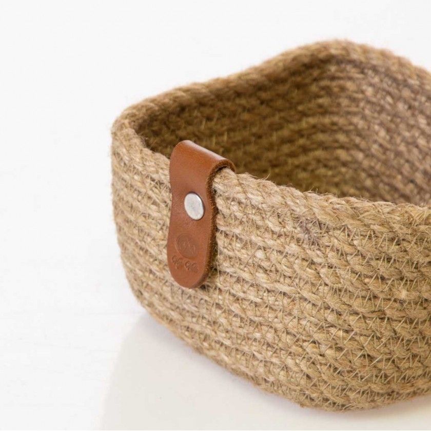 Cesta Yute Quadrada 12X7cm Cesta Yute Quadrada 12X7cm