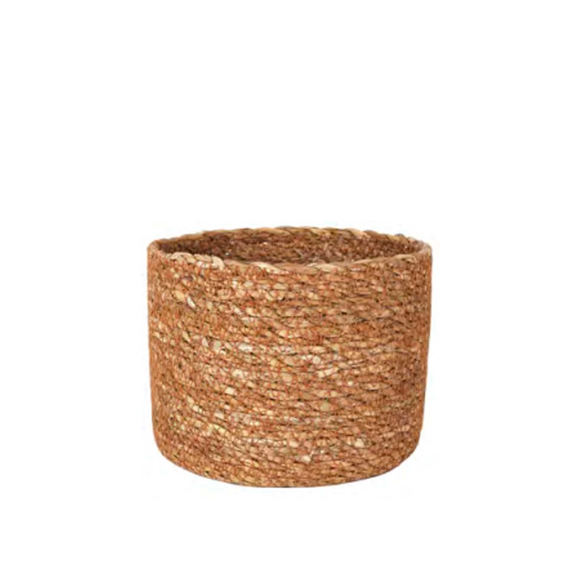 Cesto Vime Seagrass Cónica Castanho 19X12cm