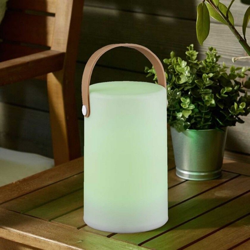 Candeeiro com Bateria Recarregável Multicor 16X16X23cm Candeeiro com Bateria Recarregável Multicor 16X16X23cm