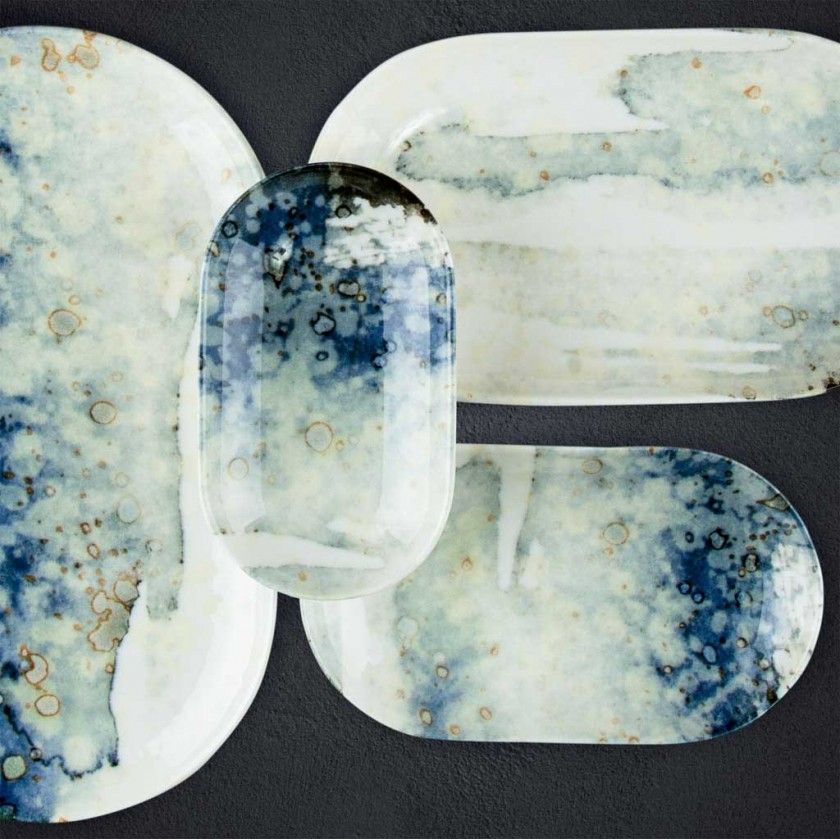 Bandeja Catay Oval Azul 30X17.5X2.8cm