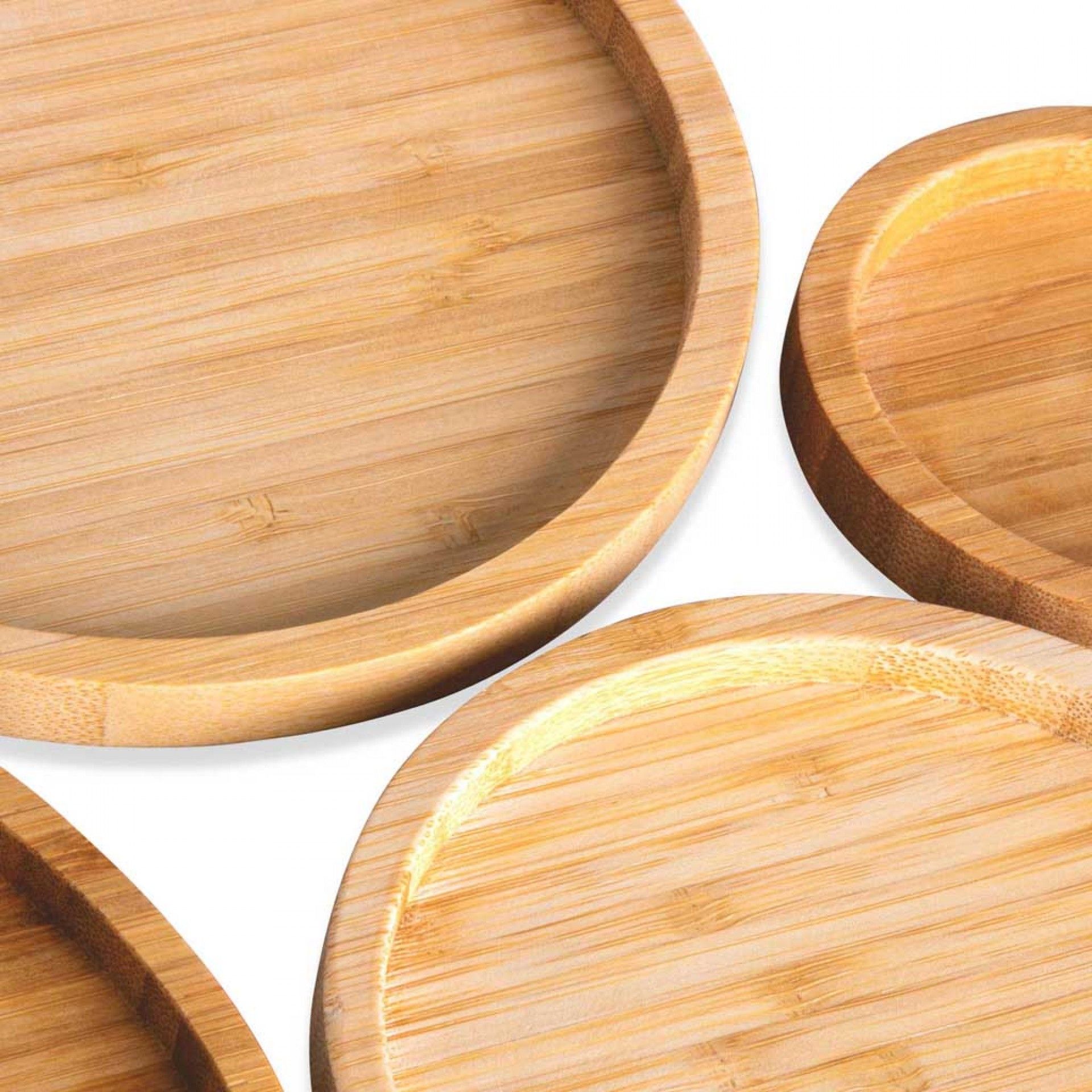 Bandeja Bambu Wood Bege 12X1.5cm