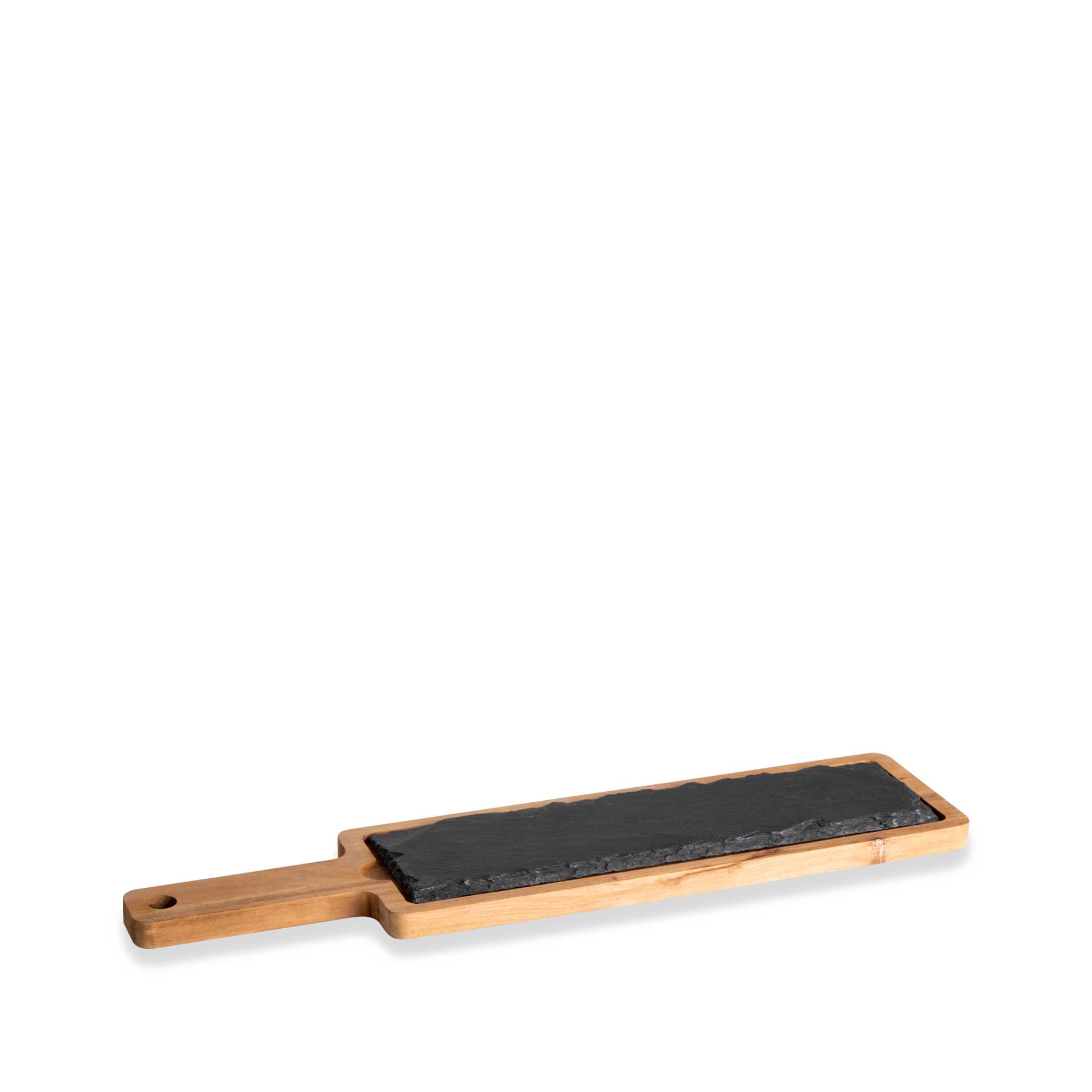 Suporte Acácia + Base Ardósia Soft-Africa Preto 45X10.5X1.5cm