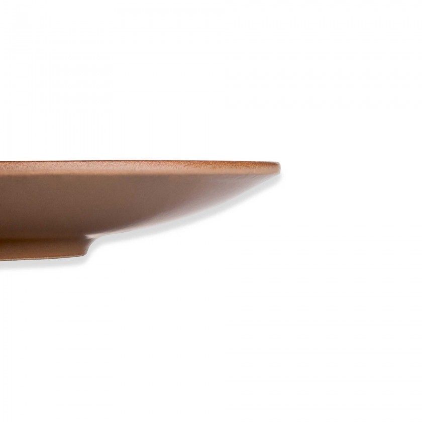 Prato Porcelana Lava Sobremesa Castanho 20X2cm Prato Porcelana Lava Sobremesa Castanho 20X2cm