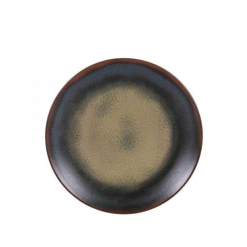 Prato Porcelana Lava Ladeiro Castanho 26X2.5cm