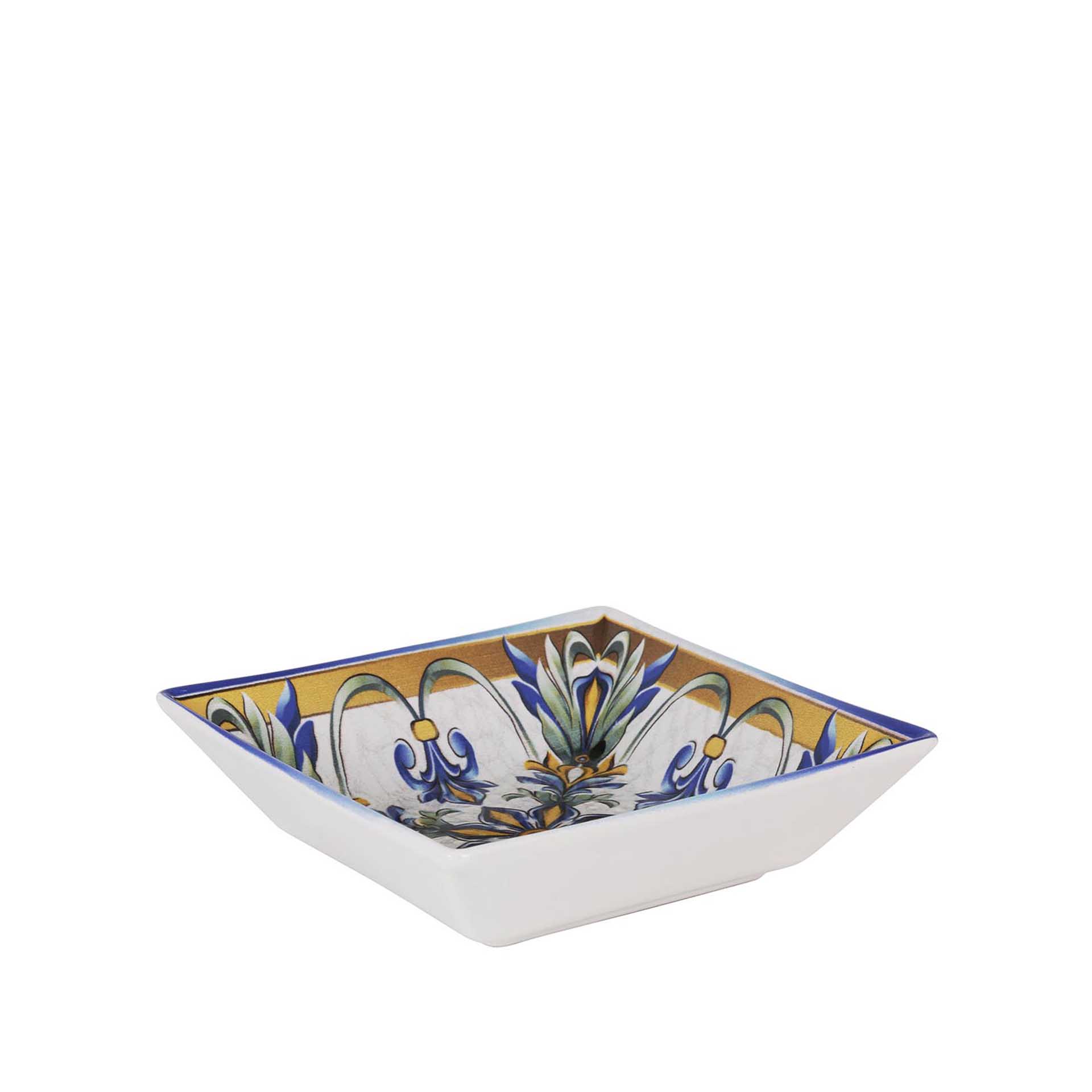 Prato Bizancio Porcelana Fundo Multicor 18X18X2cm