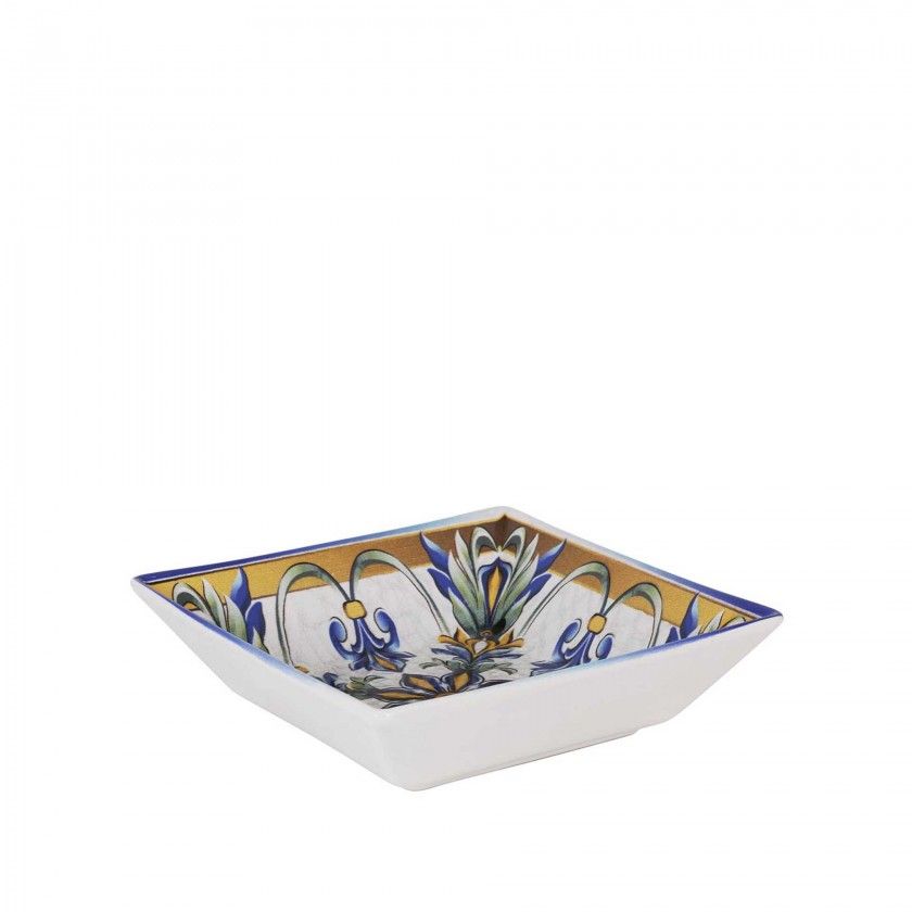 Prato Bizancio Porcelana Fundo Multicor 18X18X2cm Prato Bizancio Porcelana Fundo Multicor 18X18X2cm