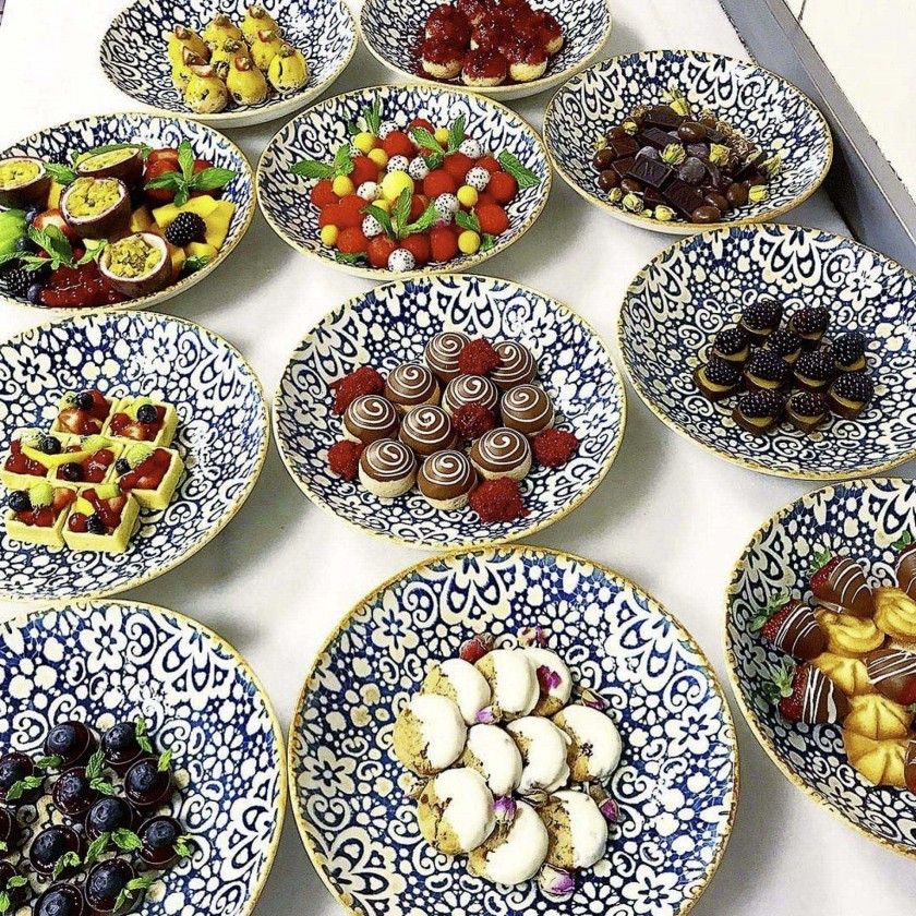 Bandeja Porcelana Alhambra Gourmet Oval Multicor 24X19X3cm