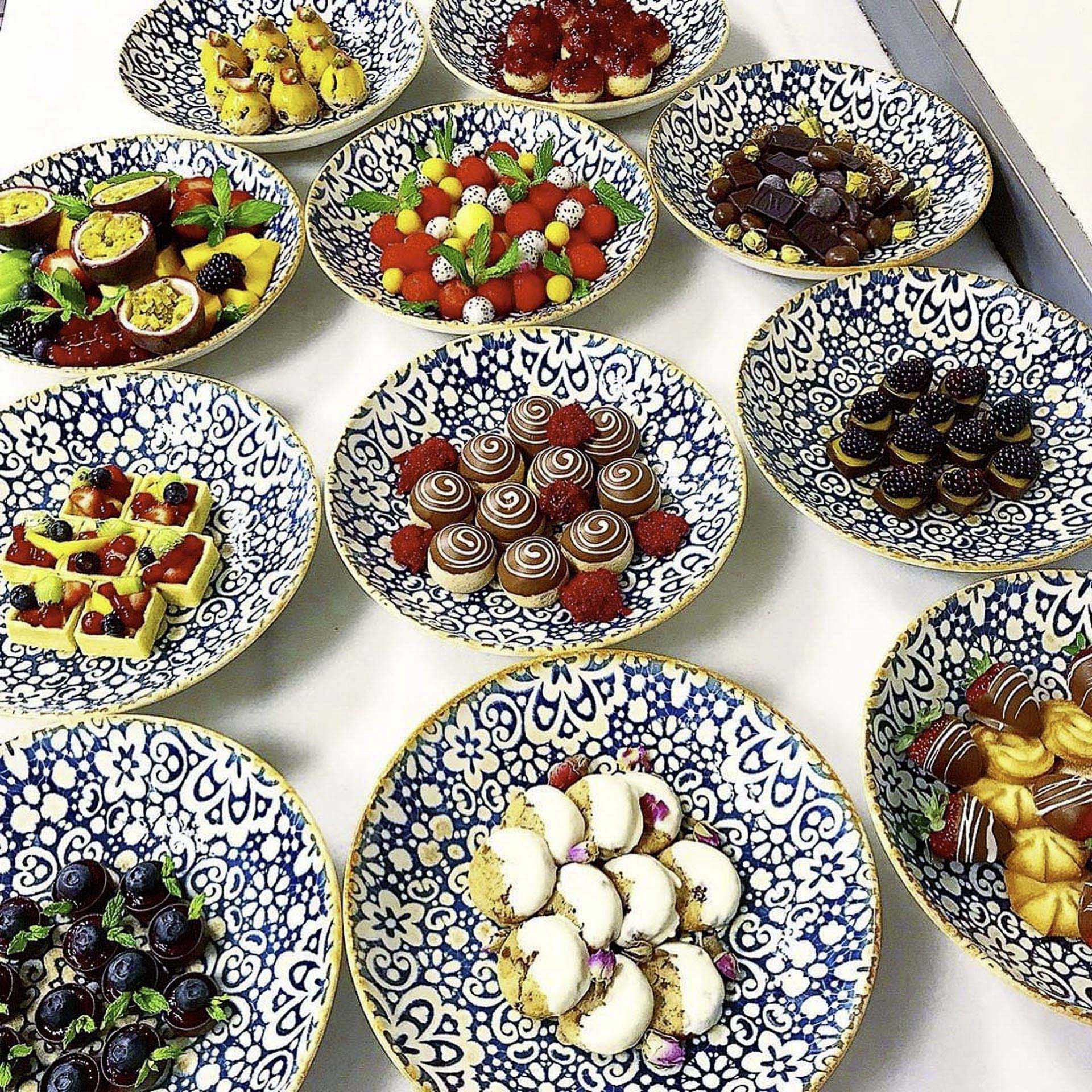 Bandeja Porcelana Alhambra Gourmet Oval Multicor 24X19X3cm