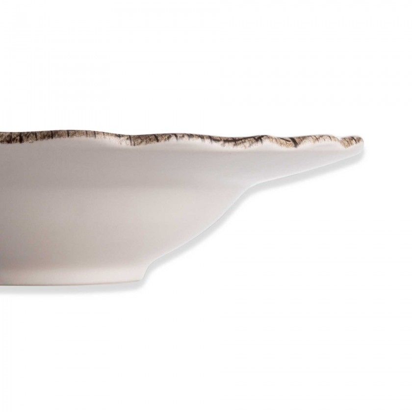 Prato Porcelana Hermes Porcelana Pasta Castanho 28X6cm Prato Porcelana Hermes Porcelana Pasta Castanho 28X6cm