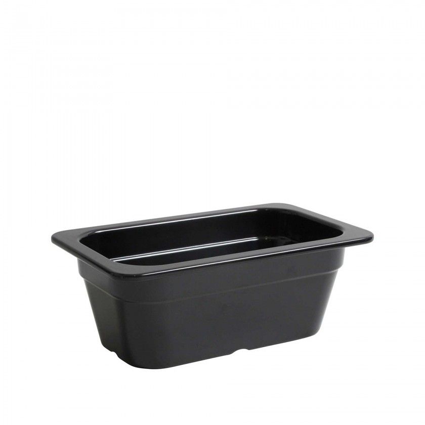 Gn1/4 Container Melamina Preto 26.5X16.2X10cm
