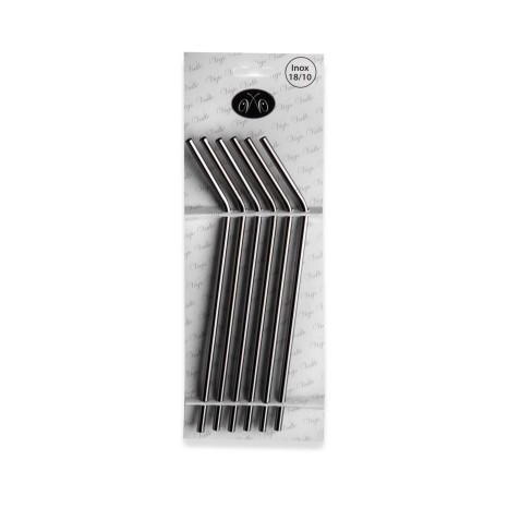 Palhinha Inox Bartender Preto 23cm Pack 6 - Image product