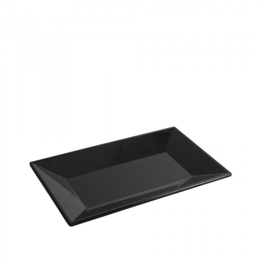 Travessa Melamina Ming Preto 30.5X19X3cm Travessa Melamina Ming Preto 30.5X19X3cm
