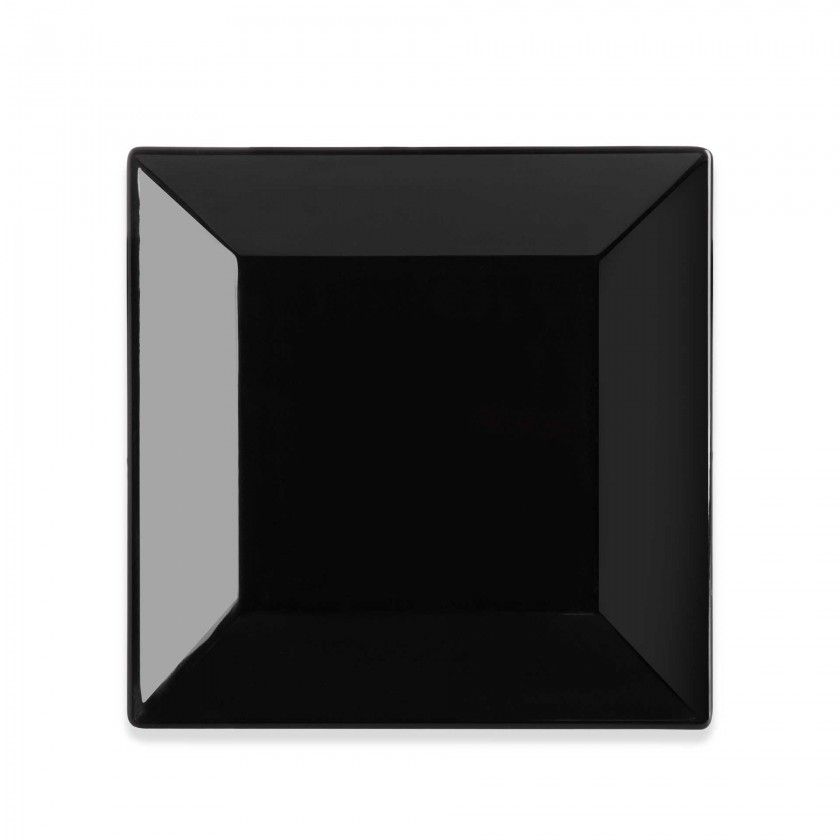 Prato Melamina Ming Preto Preto 25.5X25.5X2.8cm