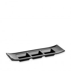 Bandeja Melamina Crazy 3 Divises Preto 29X9X3.3cm