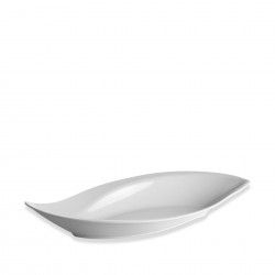 Travessa Folha Melamina Degustacion Branco 50X23X7.5cm