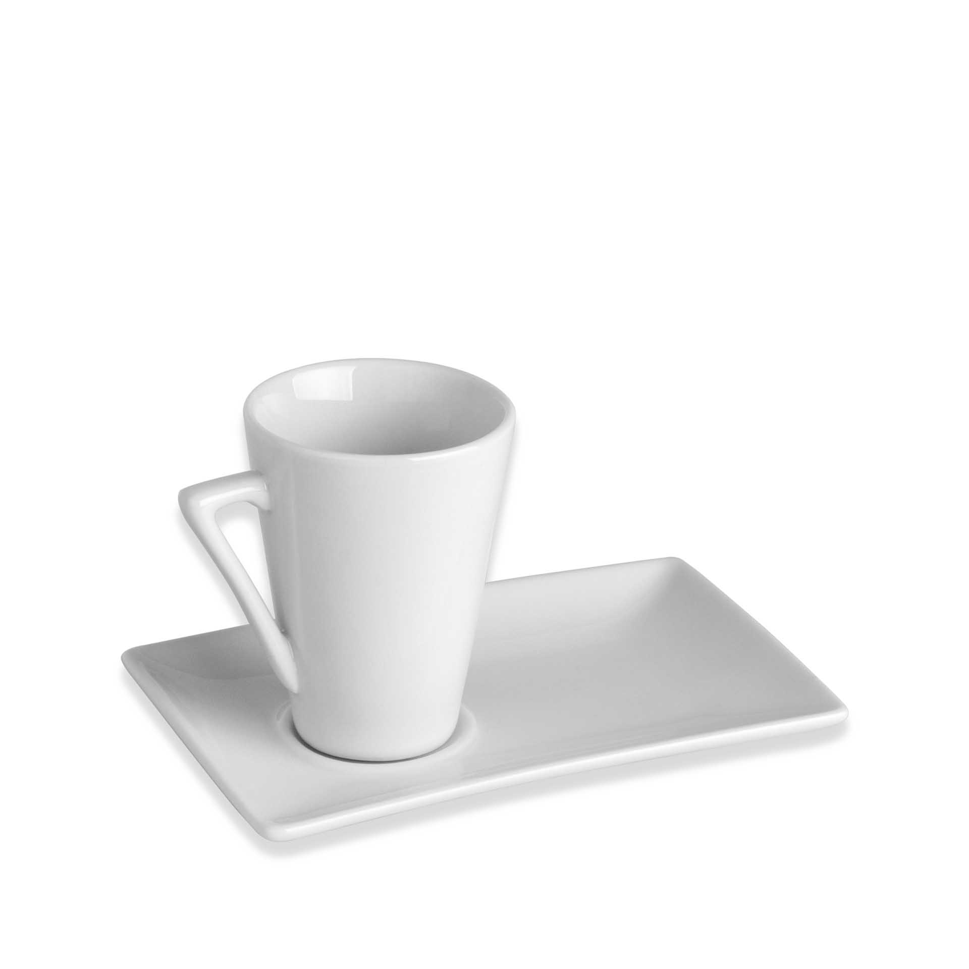 Chávena Café com Prato Porcelana Ming Branco 6cl 5X6.5cm