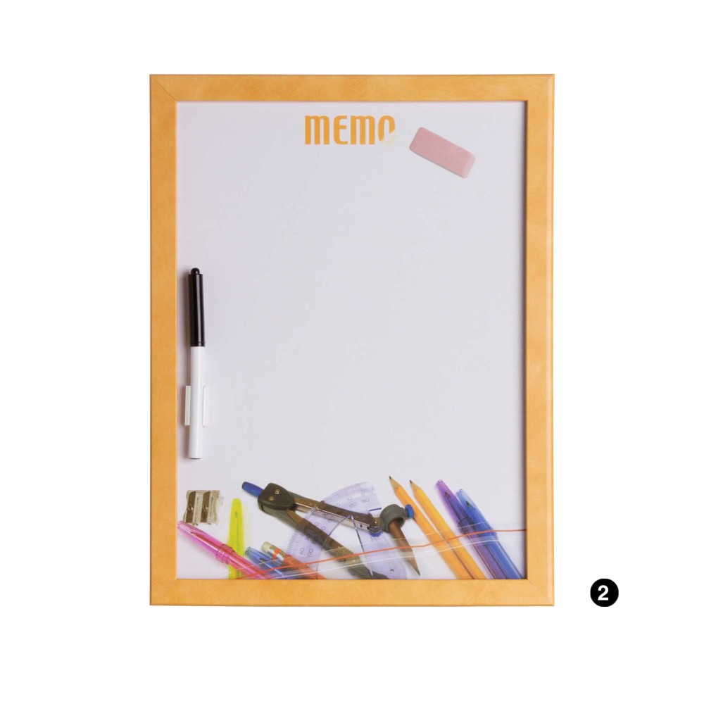 Quadro Escrita Madeira/Pl�stico Branco 30X40cm