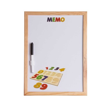 Quadro Escrita Madeira/Pl�stico Branco 30X40cm