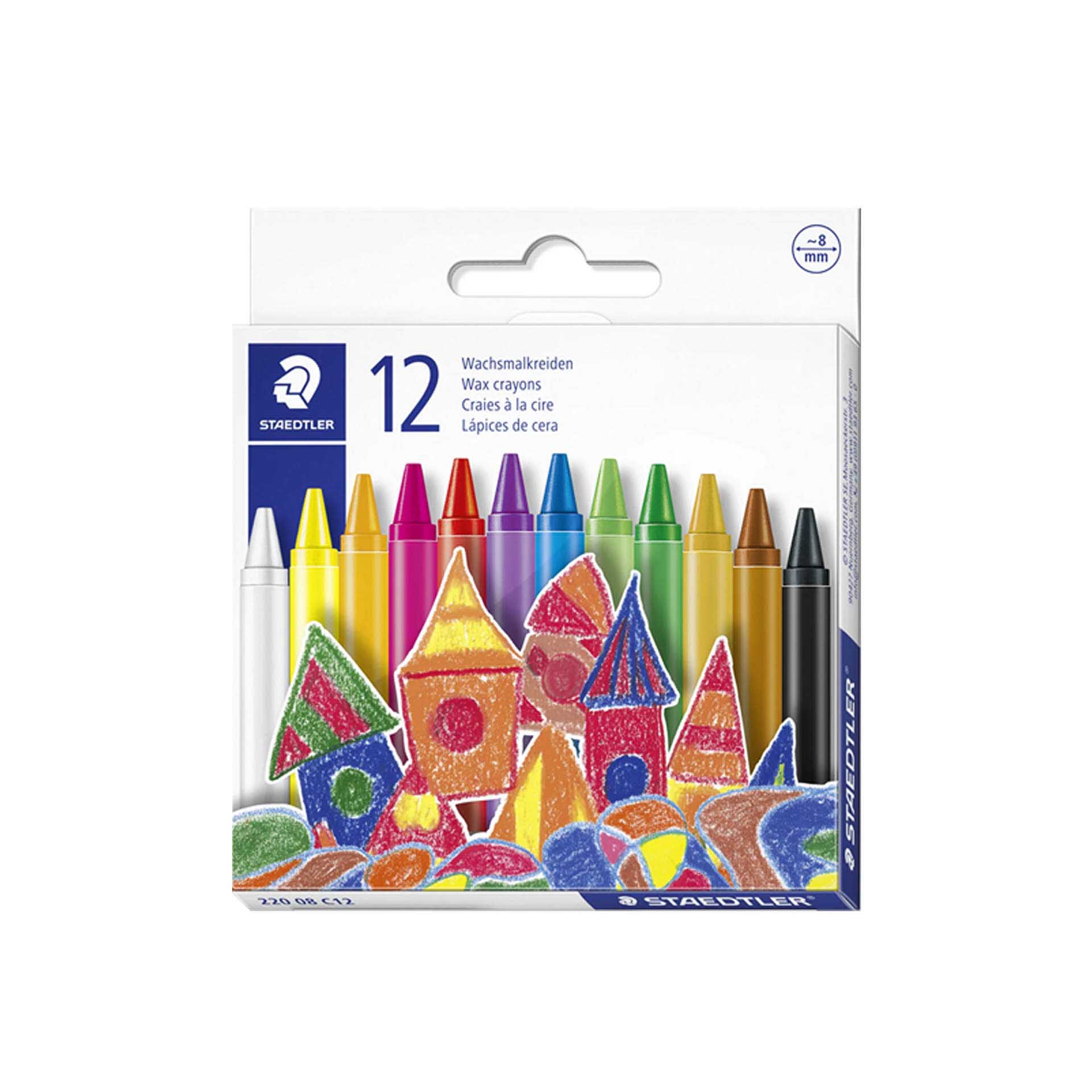 Lápis Cera Staedtler 8mm 12 Cores