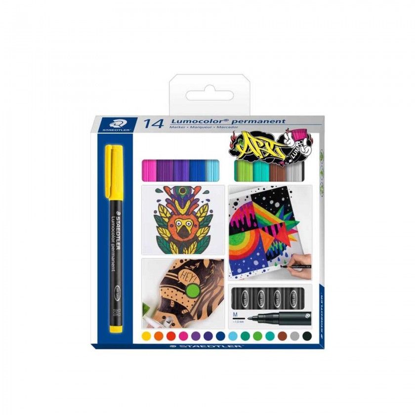 Caneta Permanente Lumocolor 1mm Pack 14 Caneta Permanente Lumocolor 1mm Pack 14