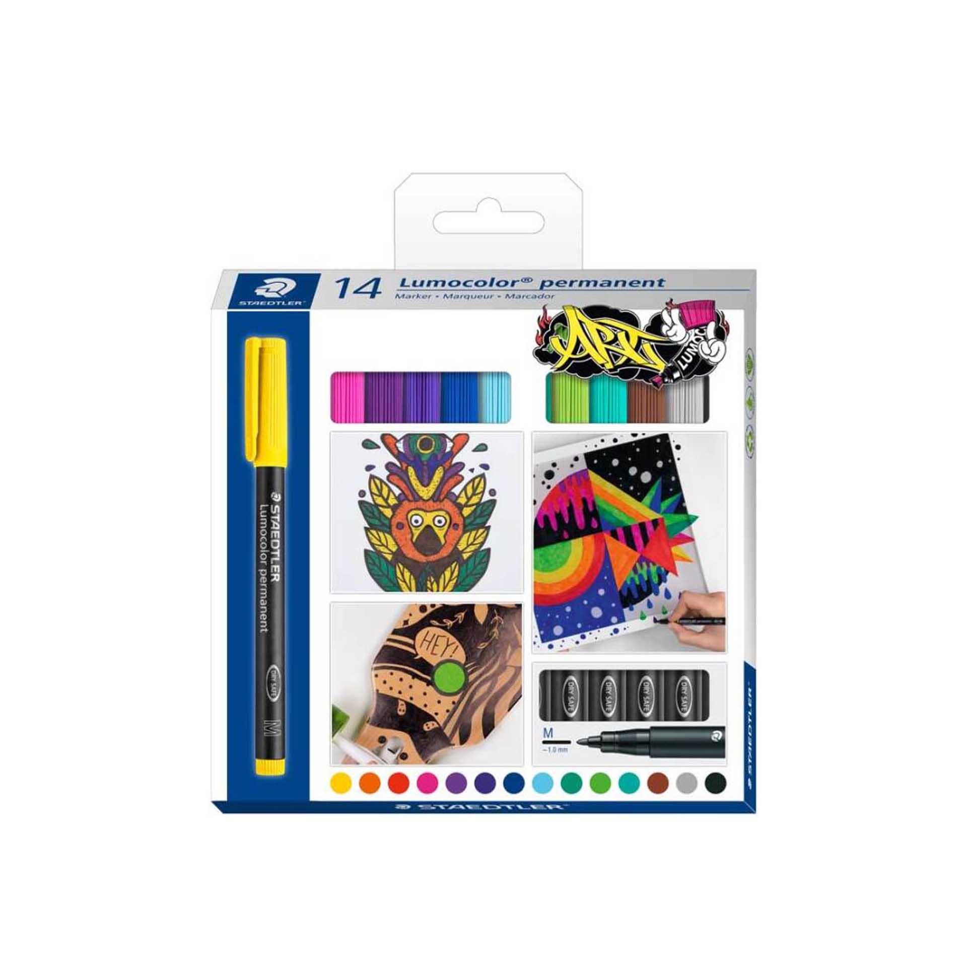 Caneta Permanente Lumocolor 1mm Pack 14