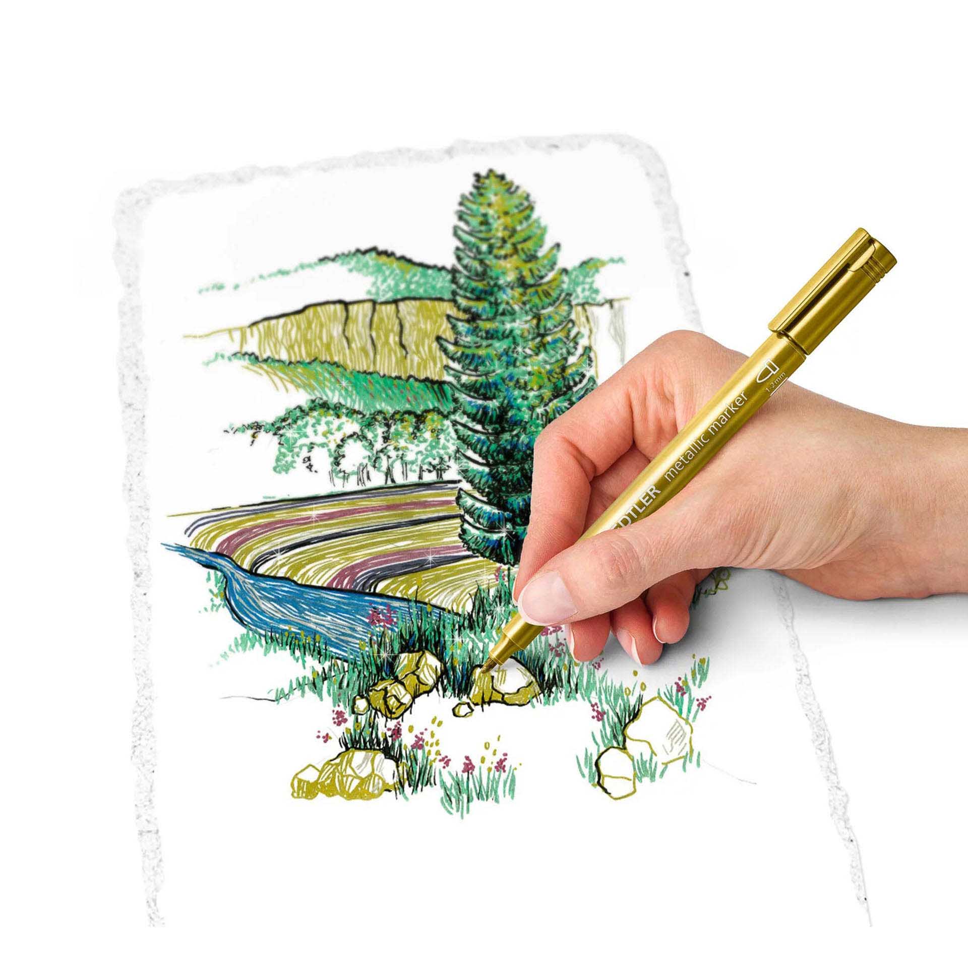 Marcador Staedtler Metálico Branco 2mm