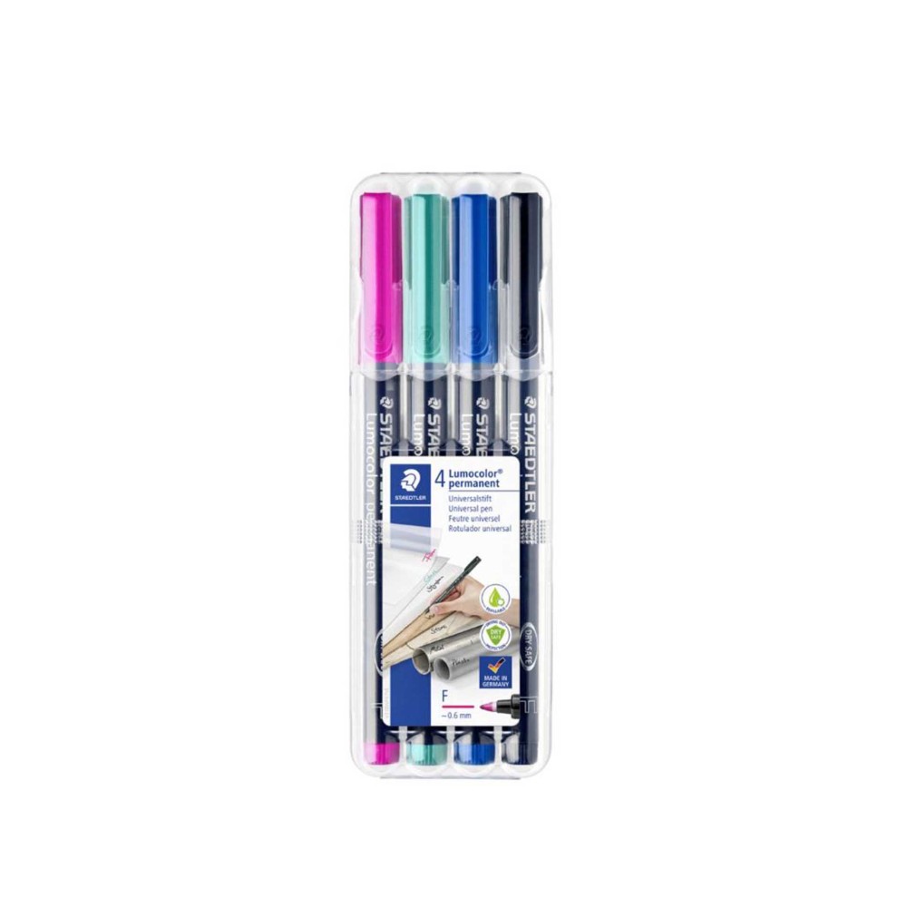 Caneta Permanente Staedtler 4 Cores 0.6mm