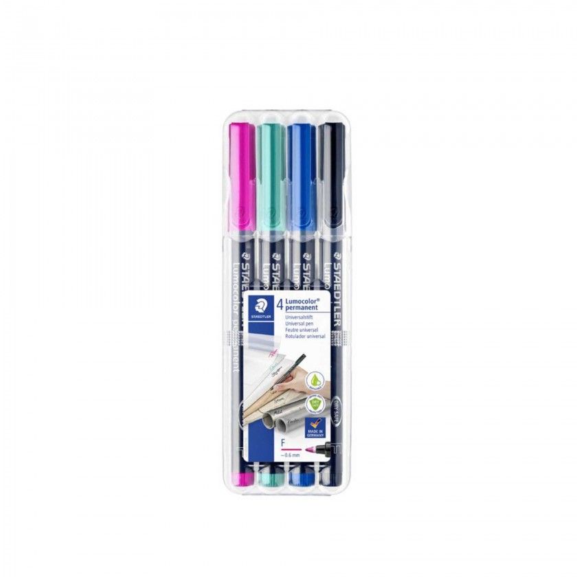 Caneta Permanente Staedtler 4 Cores 0.6mm
