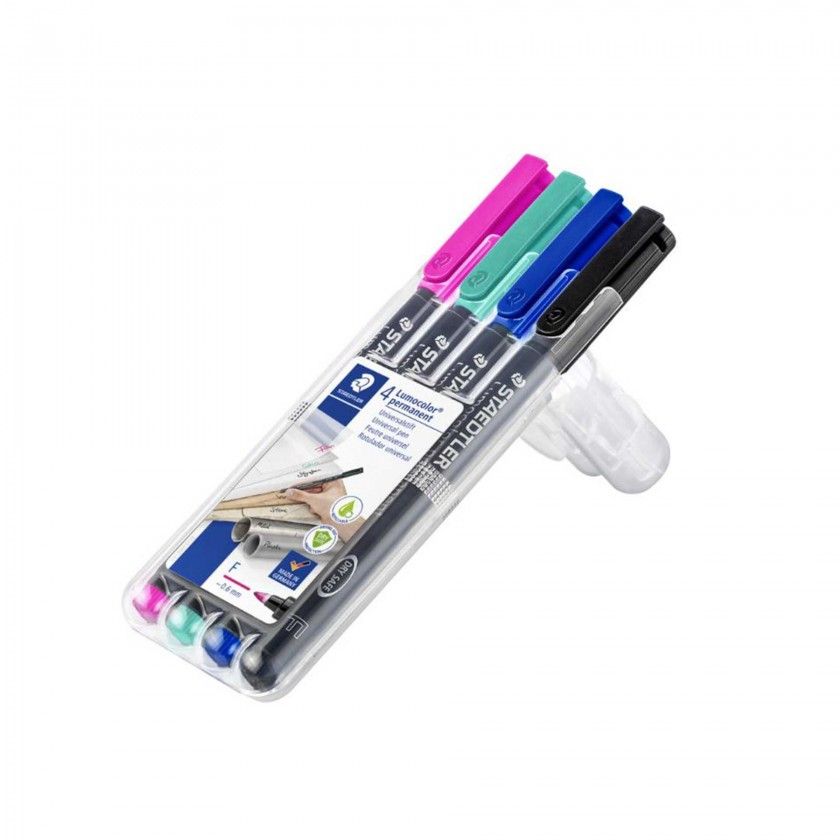 Caneta Permanente Staedtler 4 Cores 0.6mm Caneta Permanente Staedtler 4 Cores 0.6mm