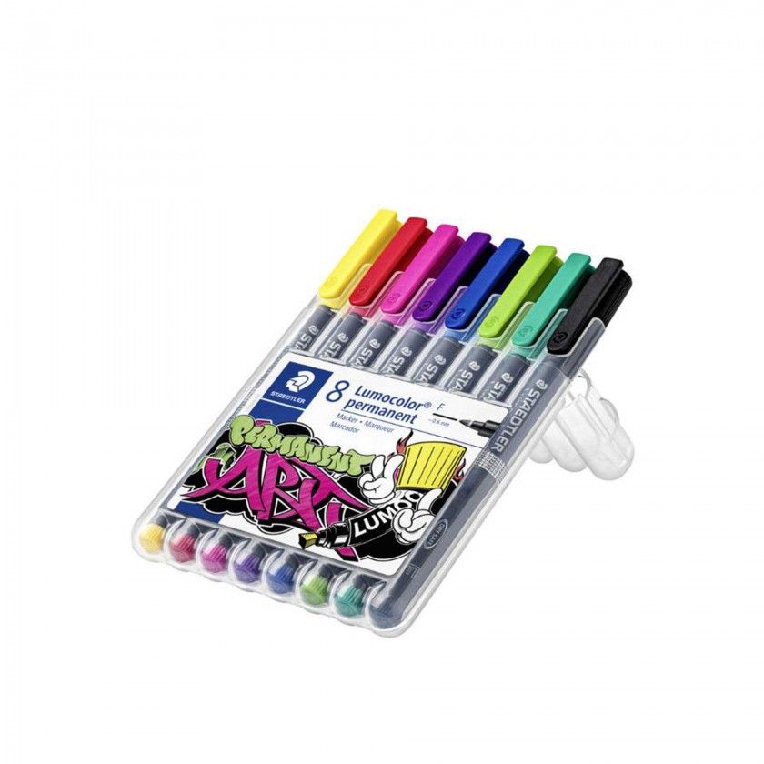 Caneta Permanente Staedtler 8 Cores 0.6mm Caneta Permanente Staedtler 8 Cores 0.6mm