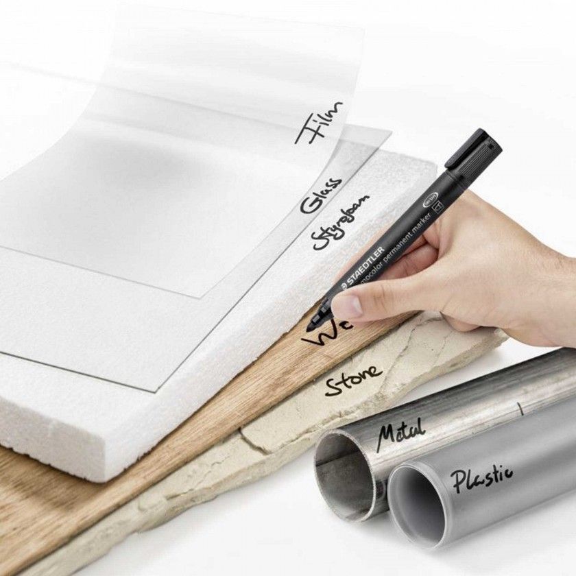 Marcador Permanente Staedtler 4 Cores 2mm Marcador Permanente Staedtler 4 Cores 2mm