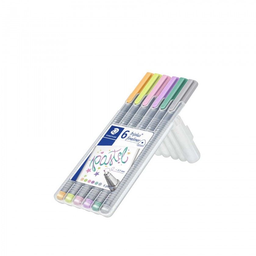 Caneta Ponta Fina Staedtler 6 Cores Pastel 0.3mm Caneta Ponta Fina Staedtler 6 Cores Pastel 0.3mm