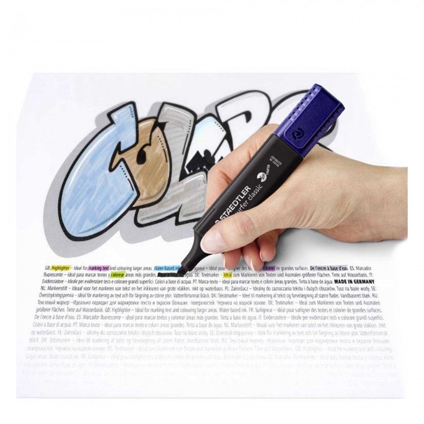 Marcador Staedtler Fluo Textsurfer Pastel Preto