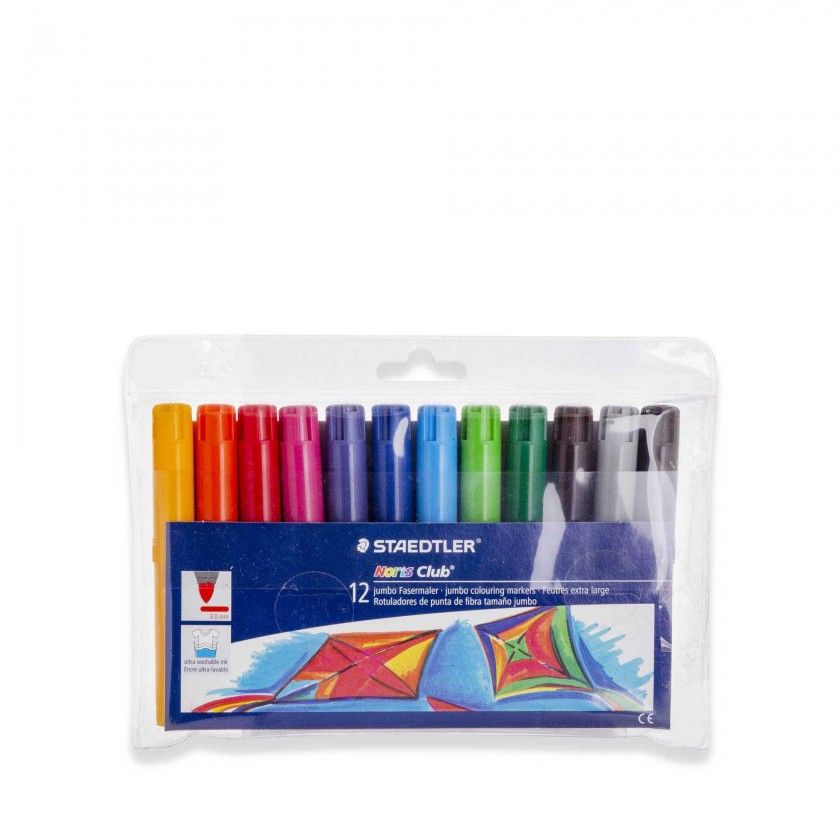 Marcador Staedtler Jumbo 12 Cores 3mm Marcador Staedtler Jumbo 12 Cores 3mm