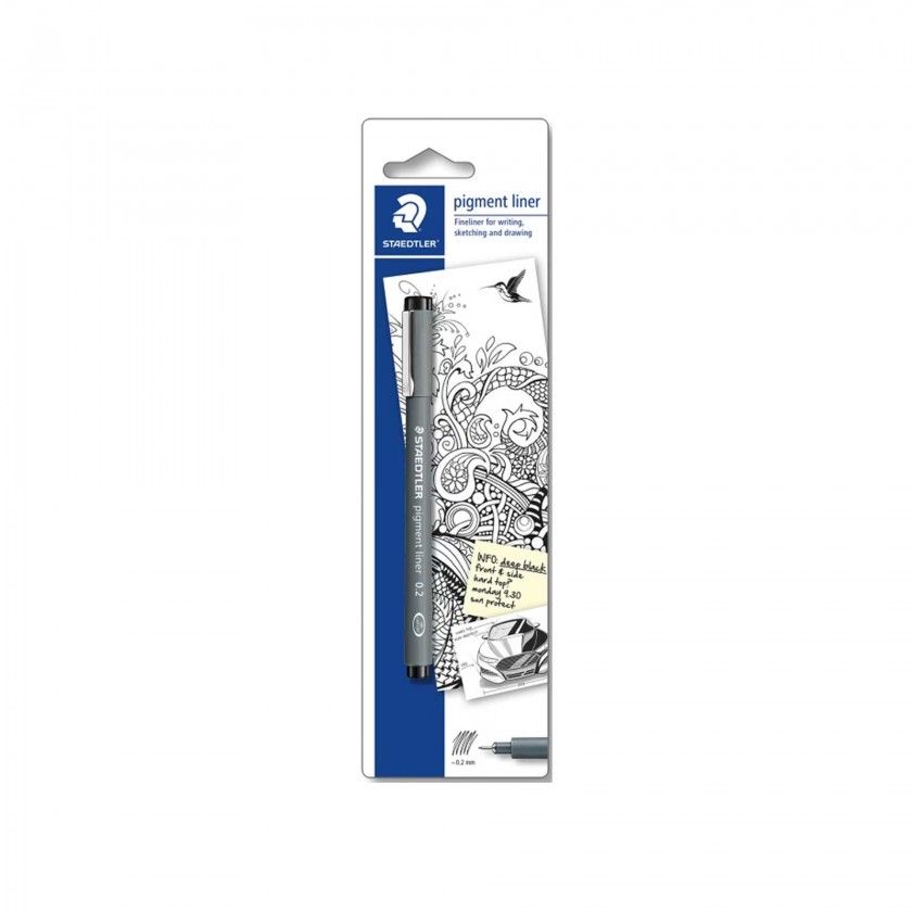 Marcador Staedtler Linha Fina Preto 0.2mm