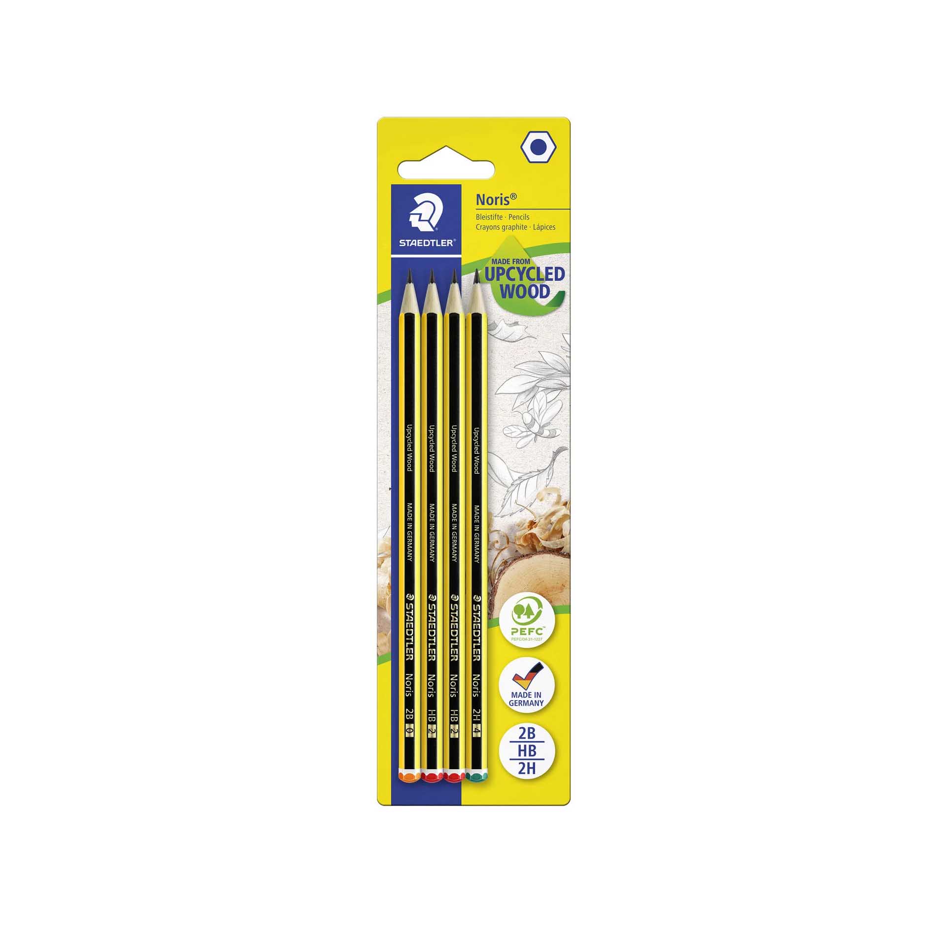 Lápis Grafite Staedtler Noris 2B/2XHB/2H Pack 4